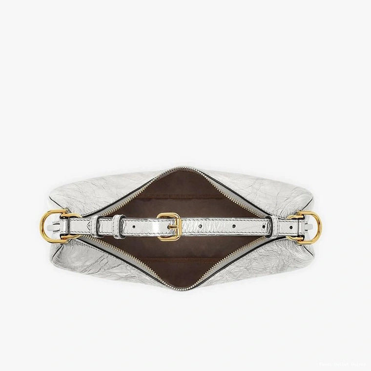 Affordable Fendi Silver Small Fendigraphy Hobo In Leather Bag Calf 0726